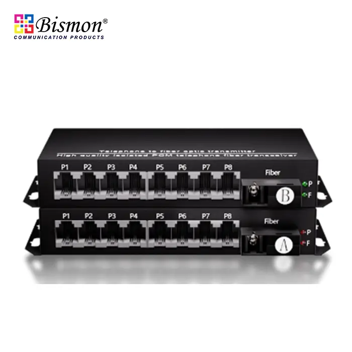 8-CH-PCM-Telephone-Multiplexer-Fiber-optic-Single-mode-20km